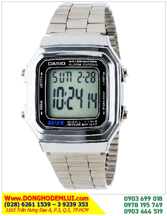  Casio A178WA-1ADF; Đồng hồ điện tử iLLuminator Casio A178WA-1ADF chính hãng | TẠM HẾT HÀNG 